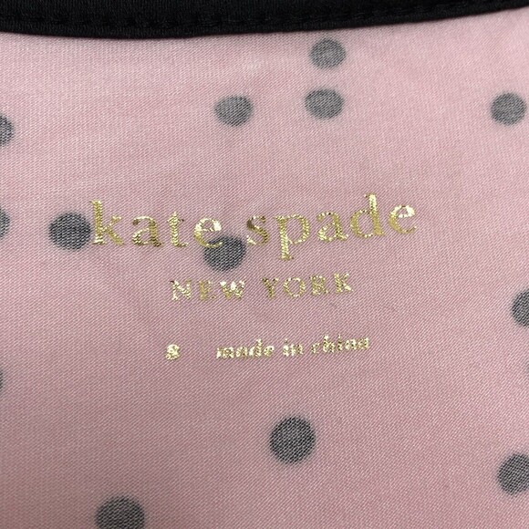 Kate Spade New York Scattered Dot PJ Tank Top SMALL Pink Polka Black Soft Bow - Picture 3 of 8